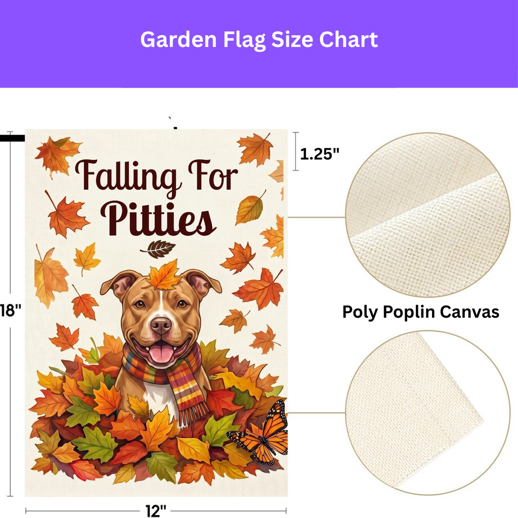 Falling For Pitties Fawn American Pitbull Terrier Garden Flag Double Sided