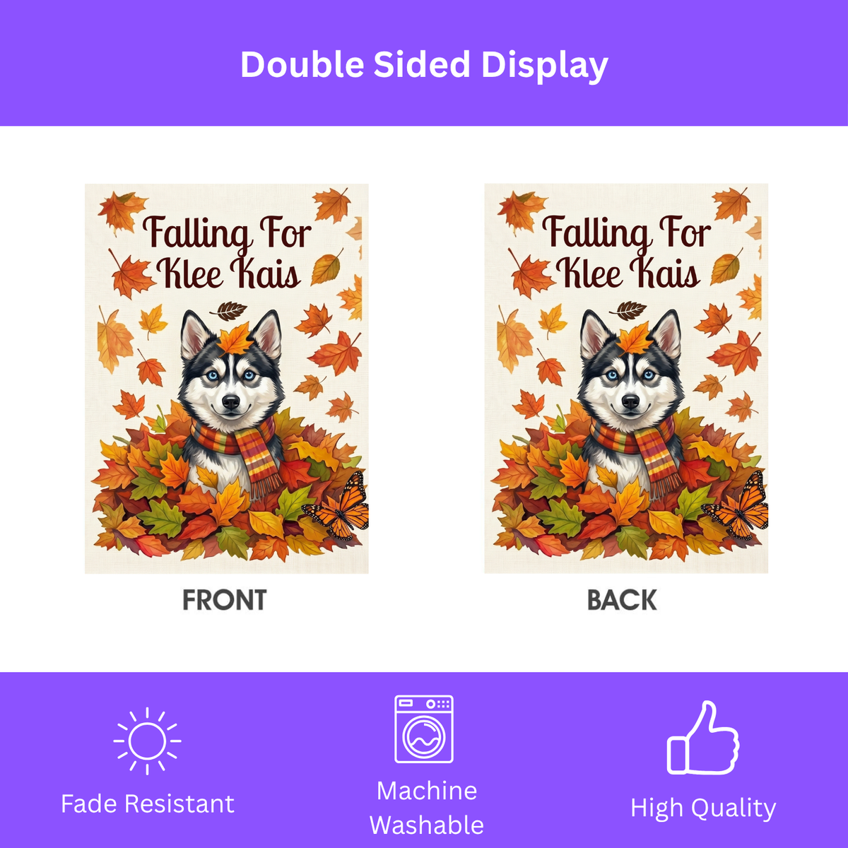Falling For Klee Kais Autumn Garden Flag Double Sided 12x18 24x32 Outdoor