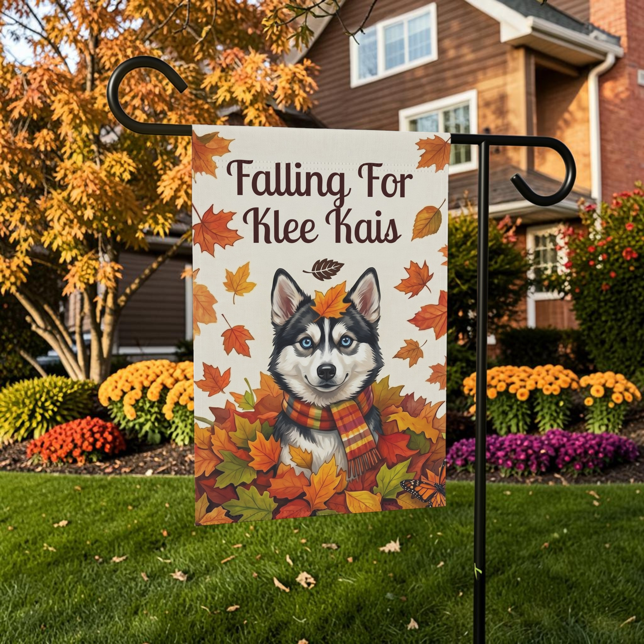 Falling For Klee Kais Autumn Garden Flag Double Sided 12x18 24x32 Outdoor
