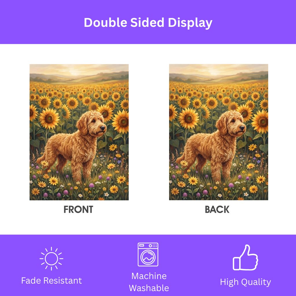 Sunflower Field Golden Noodle Garden Flag Double Sided 12x18 24x32 Outdoor