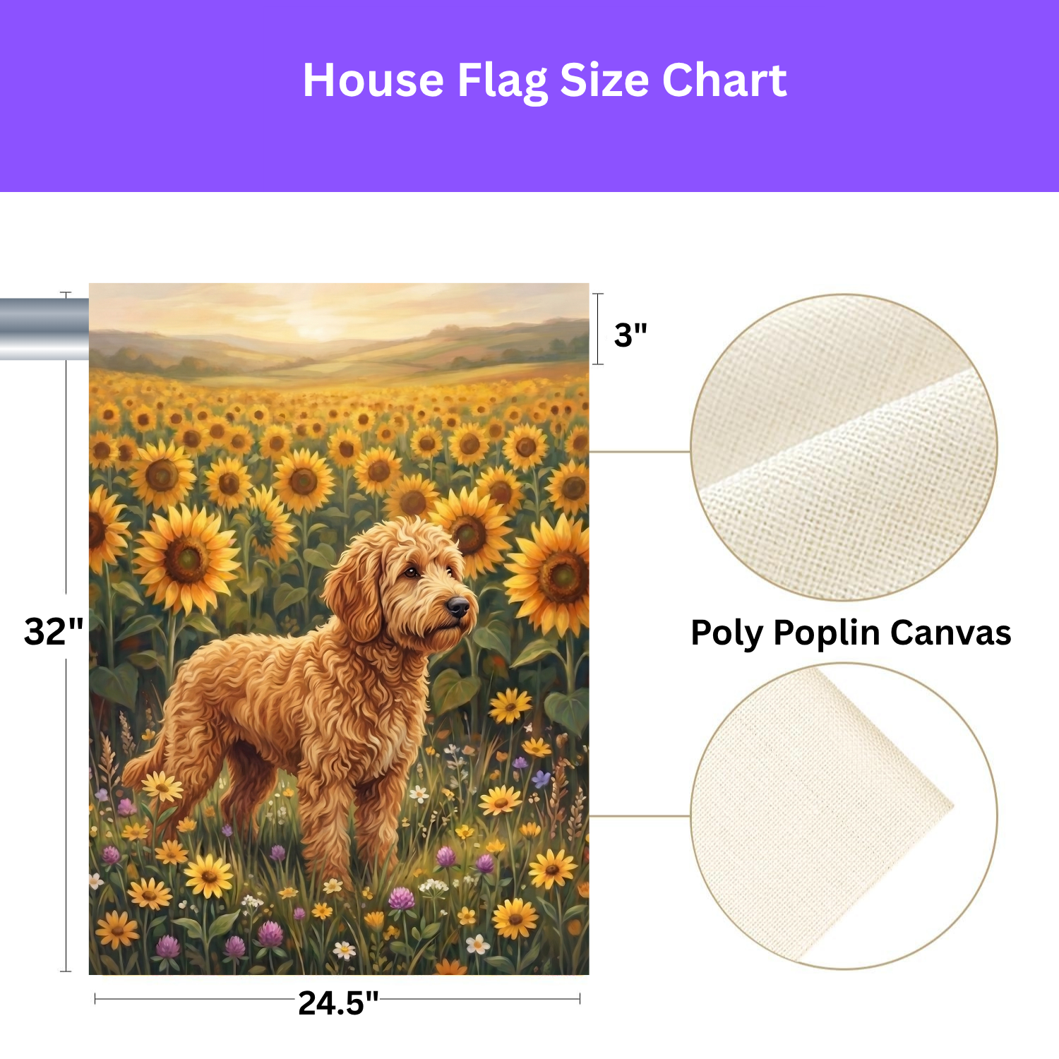 Sunflower Field Golden Noodle Garden Flag Double Sided 12x18 24x32 Outdoor