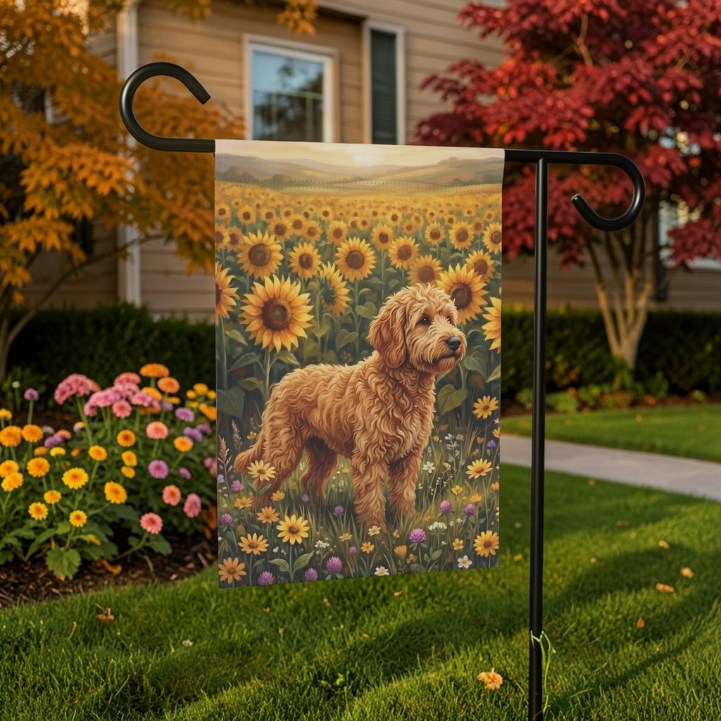 Sunflower Field Golden Noodle Garden Flag Double Sided 12x18 24x32 Outdoor