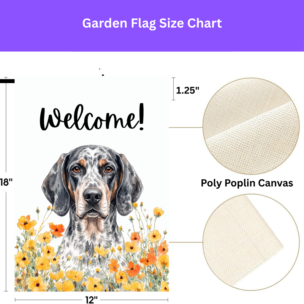 Yellow Poppies American English Coonhound Welcome Garden Flag Double Sided