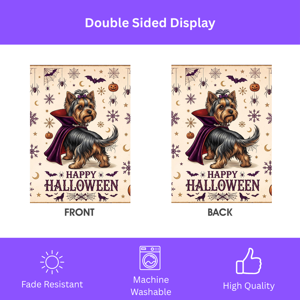 Happy Halloween Vampire Yorkshire Terrier Garden Flag