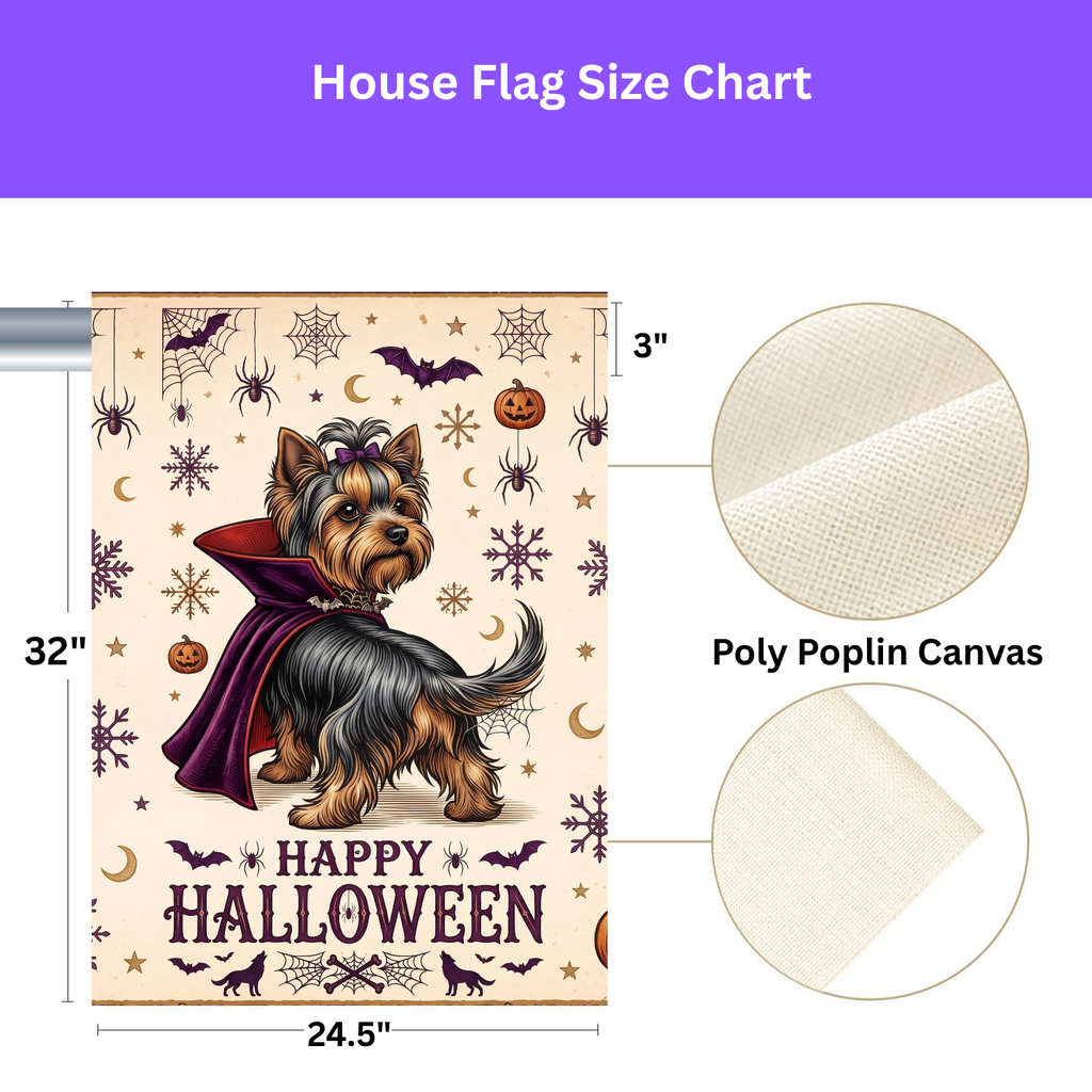 Happy Halloween Vampire Yorkshire Terrier Garden Flag