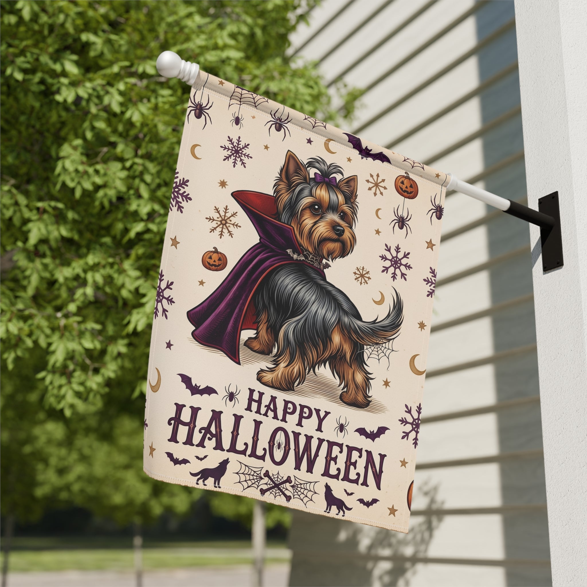 Happy Halloween Vampire Yorkshire Terrier Garden Flag
