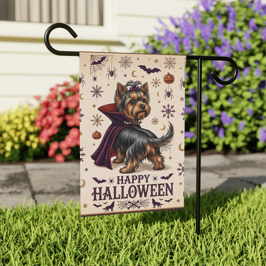Happy Halloween Vampire Yorkshire Terrier Garden Flag