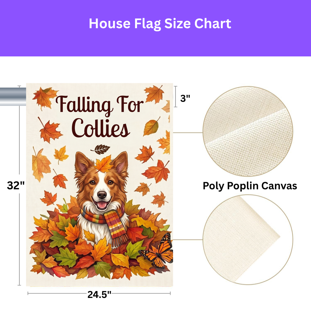 Falling For Collies Red And White Border Collie Garden Flag
