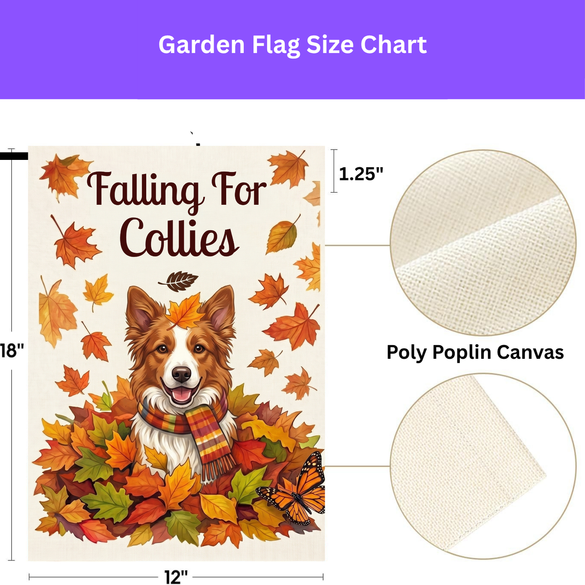 Falling For Collies Red And White Border Collie Garden Flag