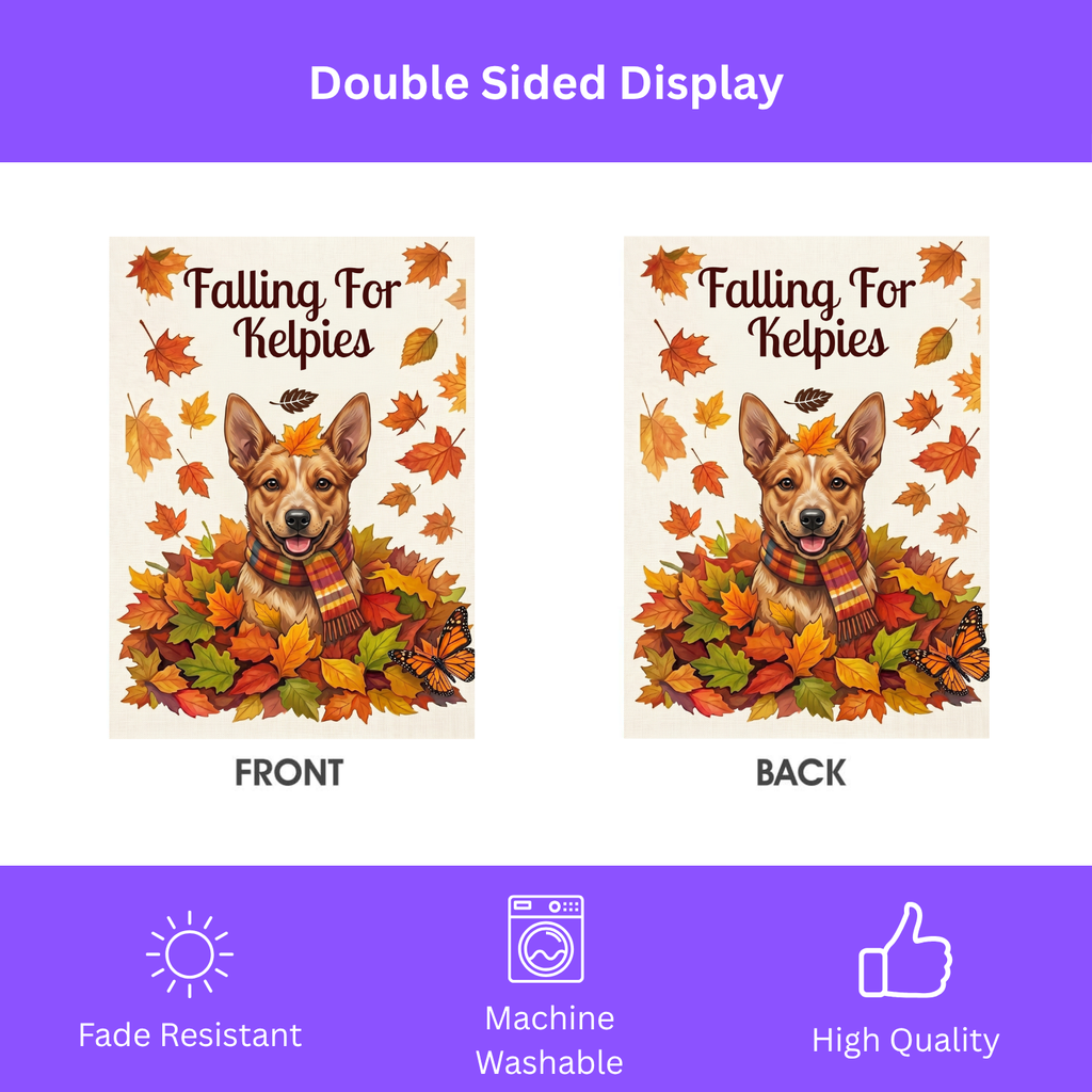Falling For Australian Kelpies Autumn Garden Flag