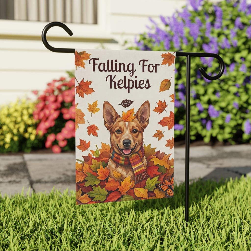 Falling For Australian Kelpies Autumn Garden Flag