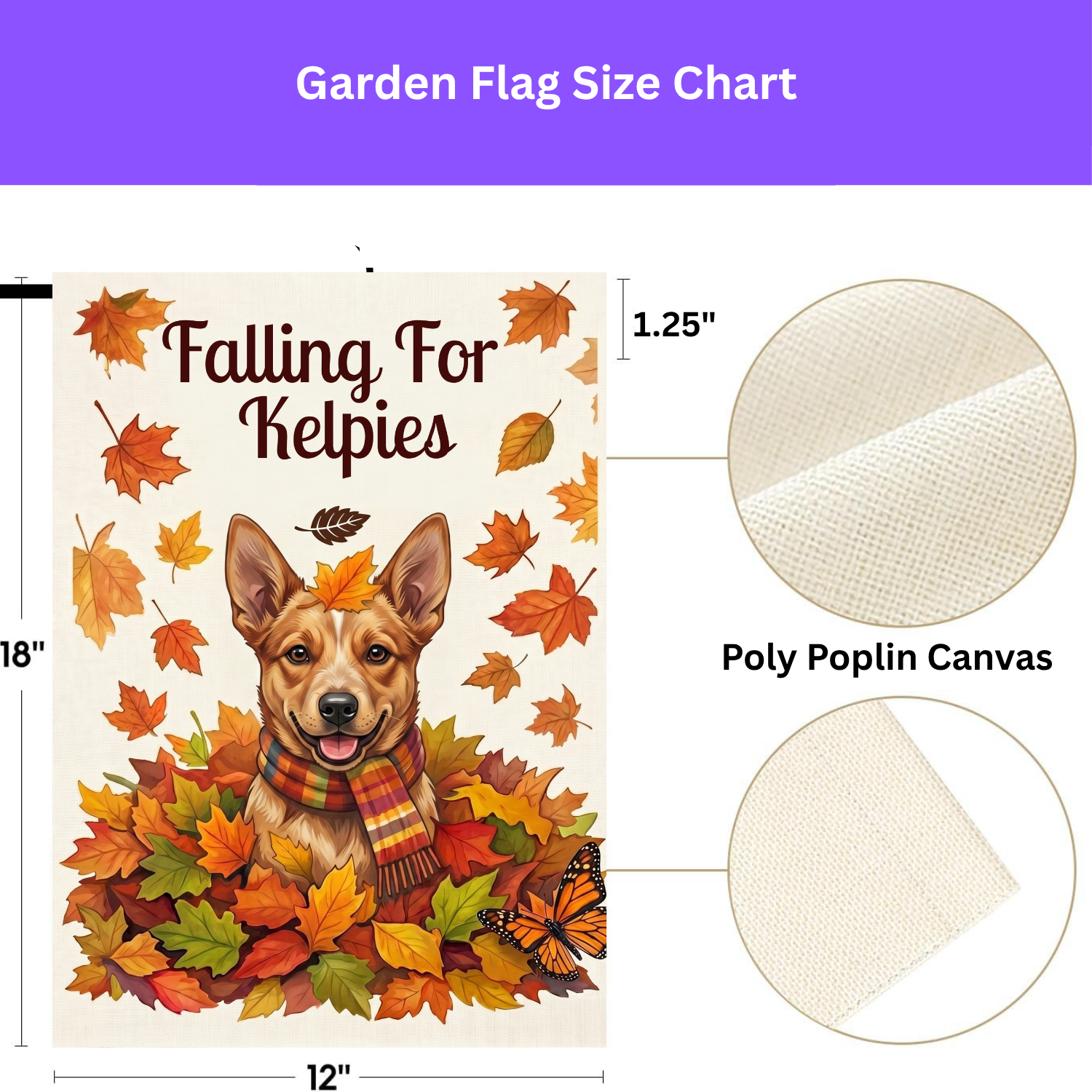 Falling For Australian Kelpies Autumn Garden Flag