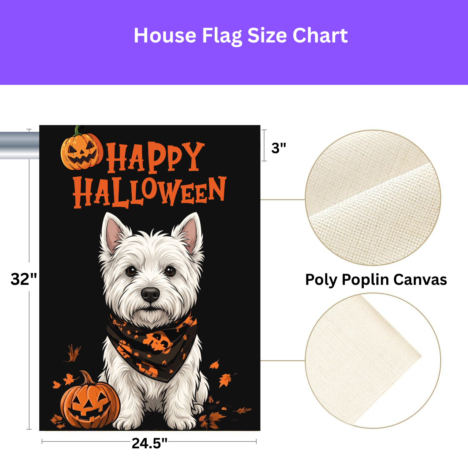 Little Pumpkin And Westie Happy Halloween Garden Flag