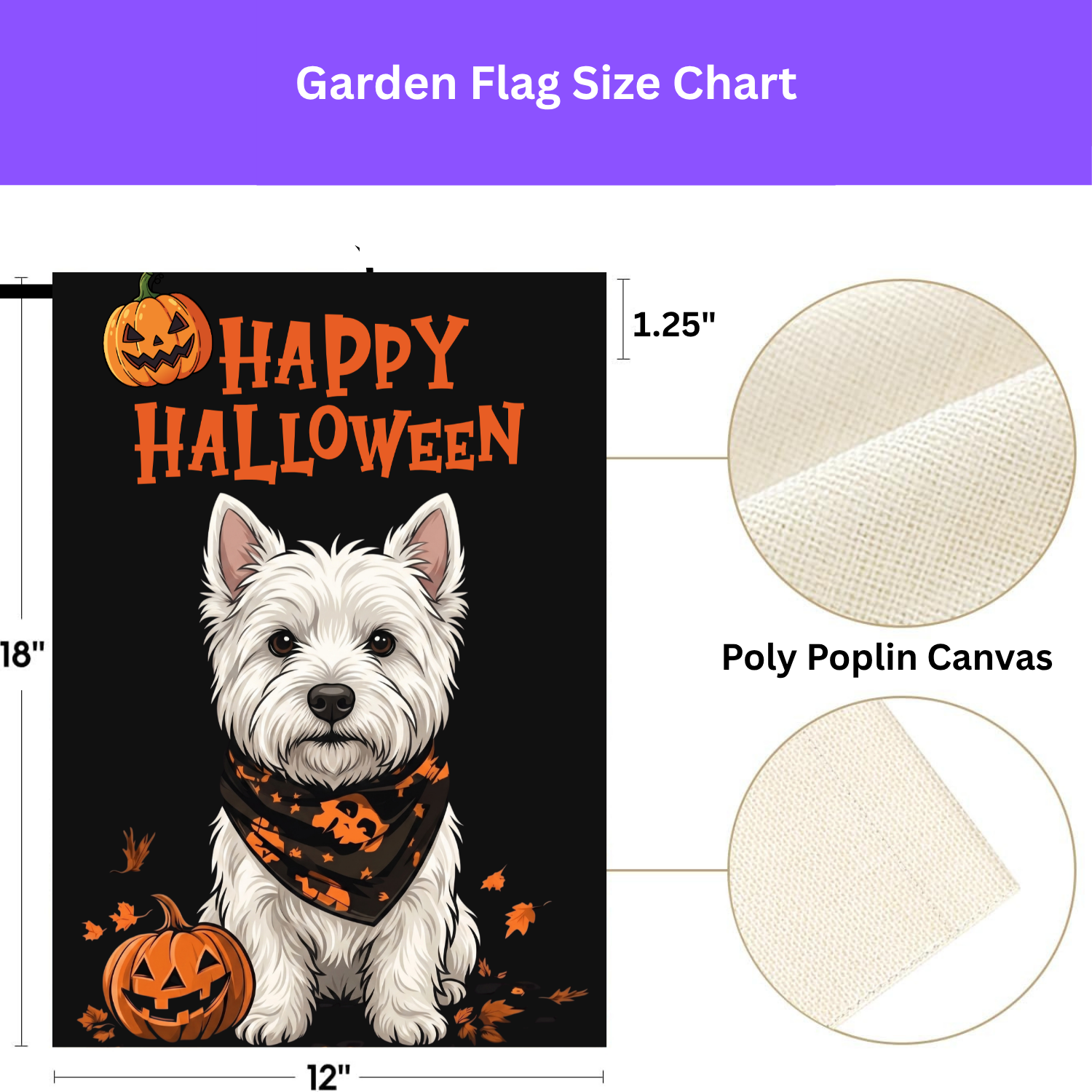Little Pumpkin And Westie Happy Halloween Garden Flag