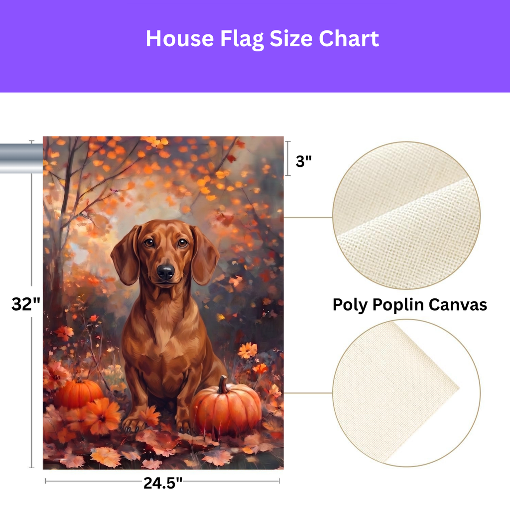 Fall Short Hair Dachshund Autumn Garden Flag