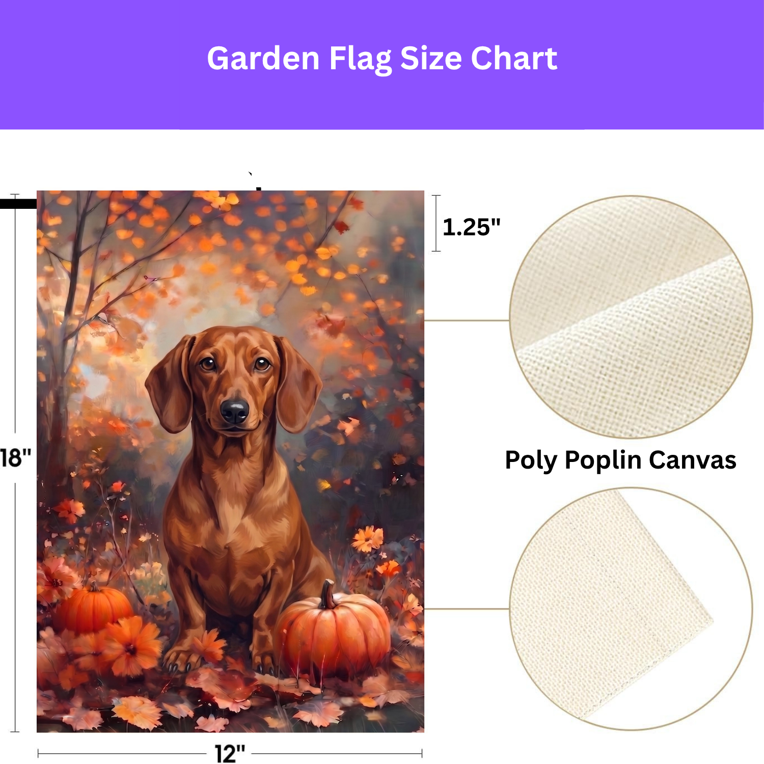 Fall Short Hair Dachshund Autumn Garden Flag