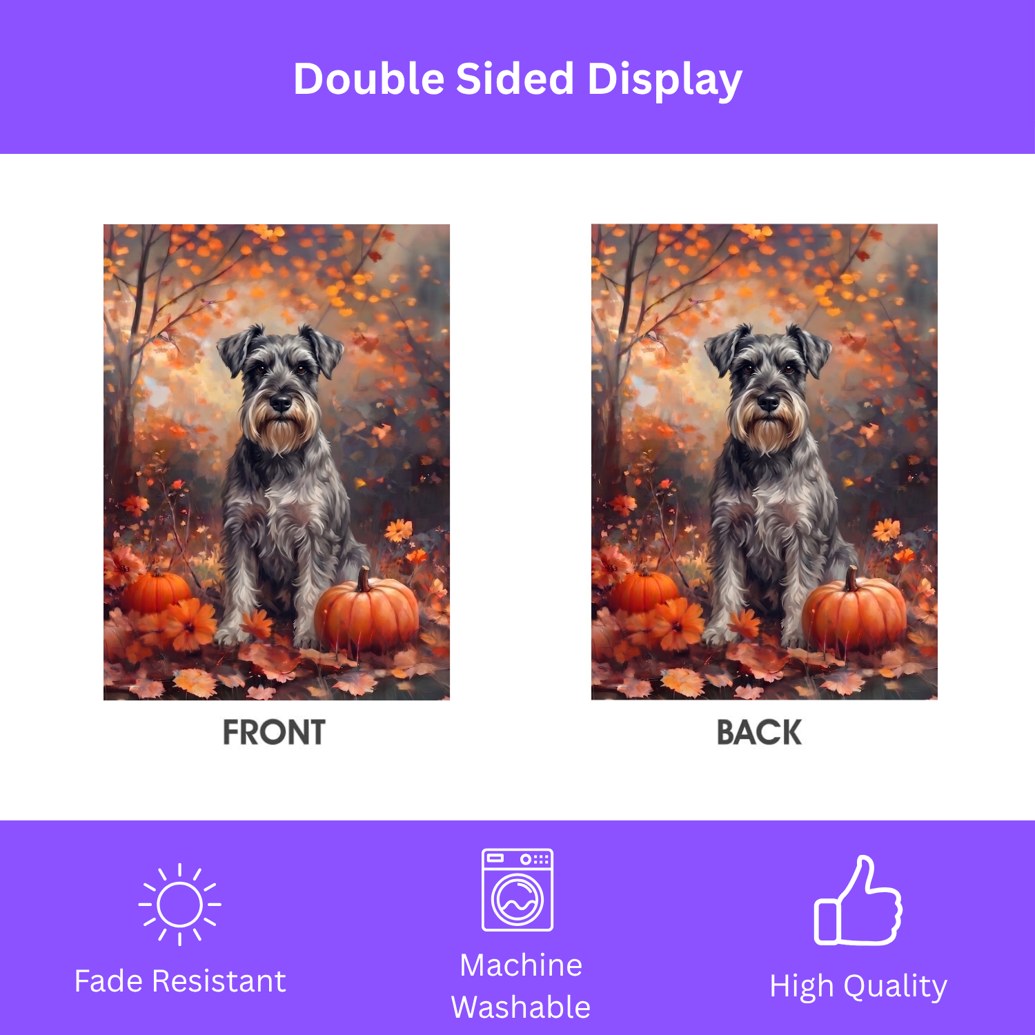 Fall Schnauzer with Pumpkins Autumn Garden Flag