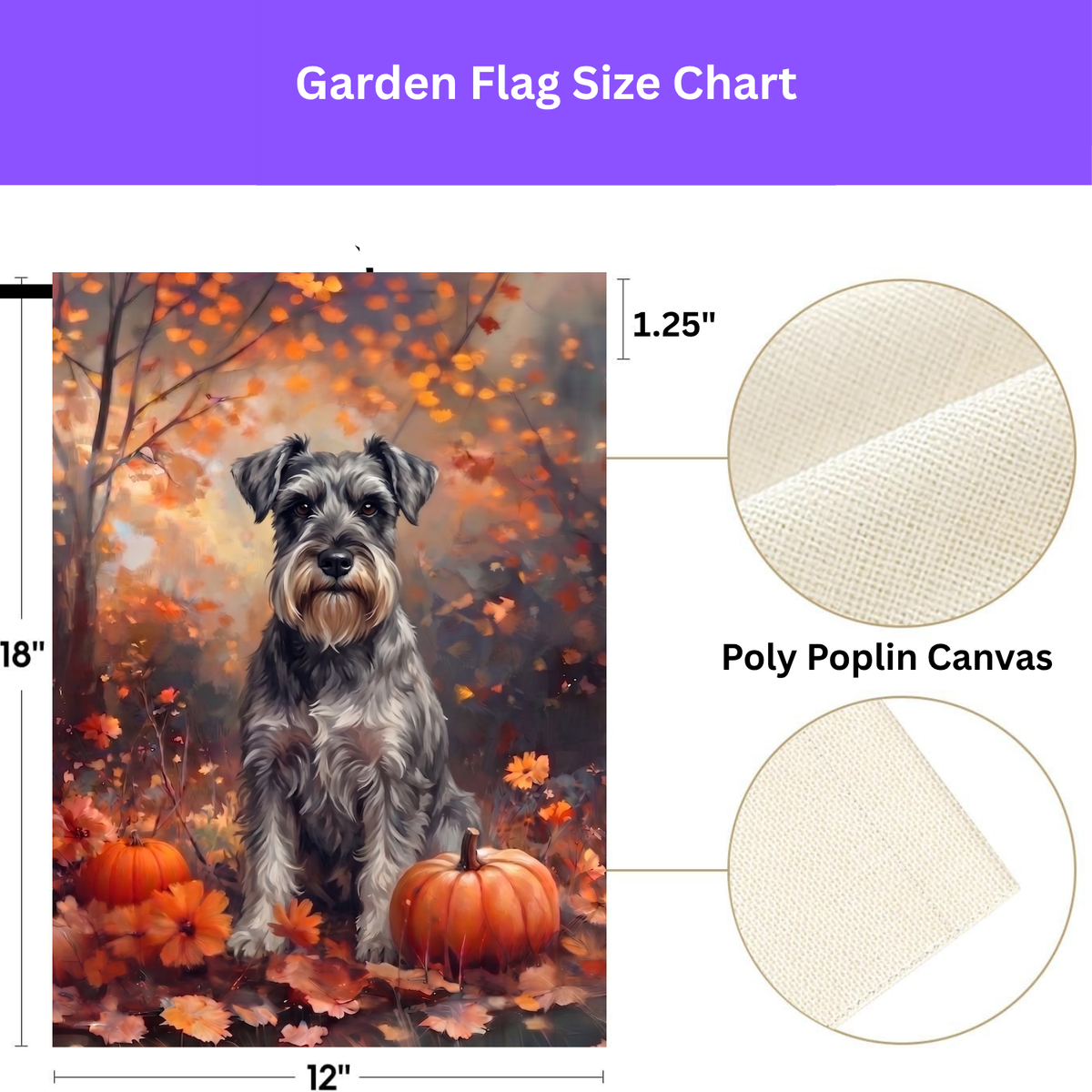 Fall Schnauzer with Pumpkins Autumn Garden Flag