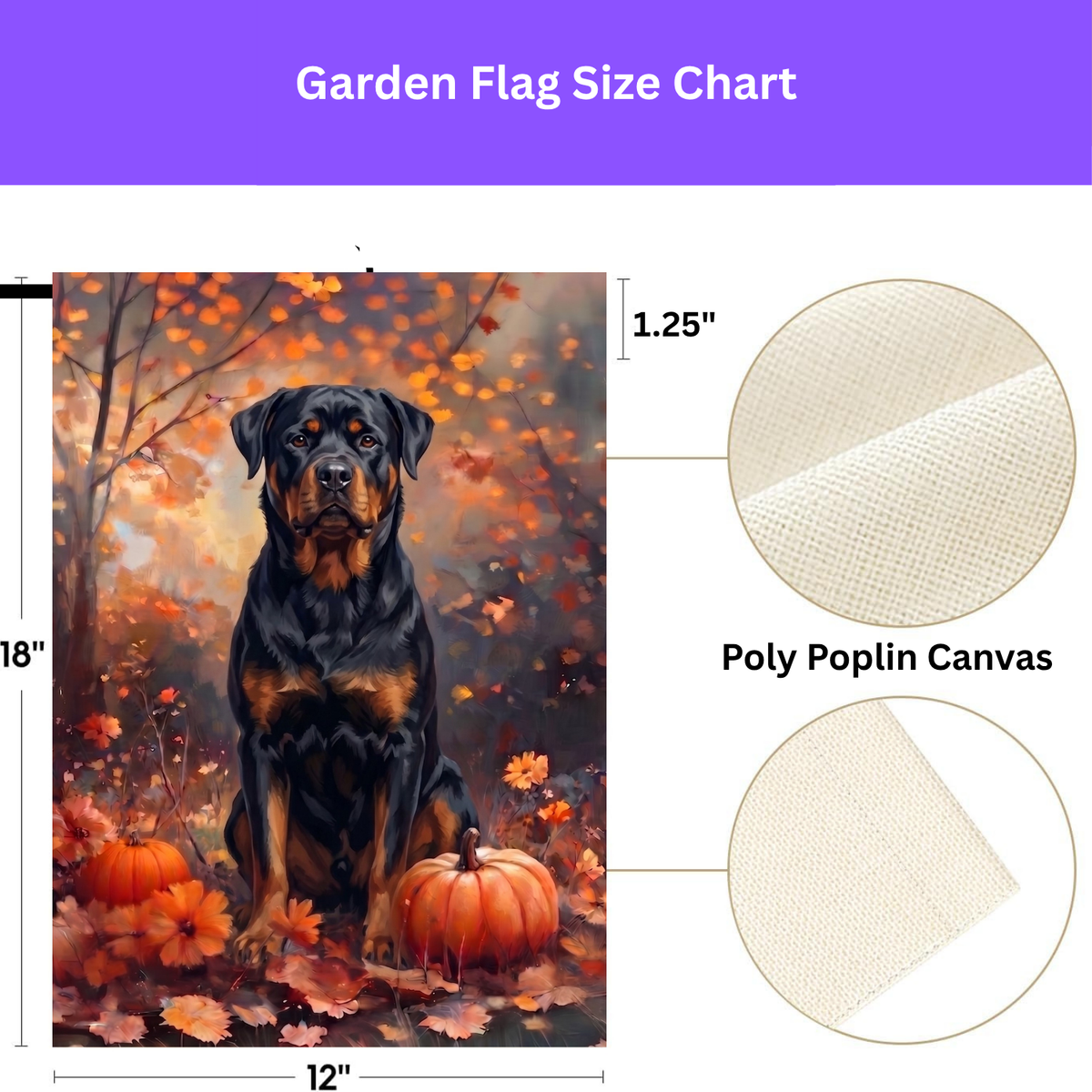 Fall Rottweiler With Pumpkins Autumn Garden Flag