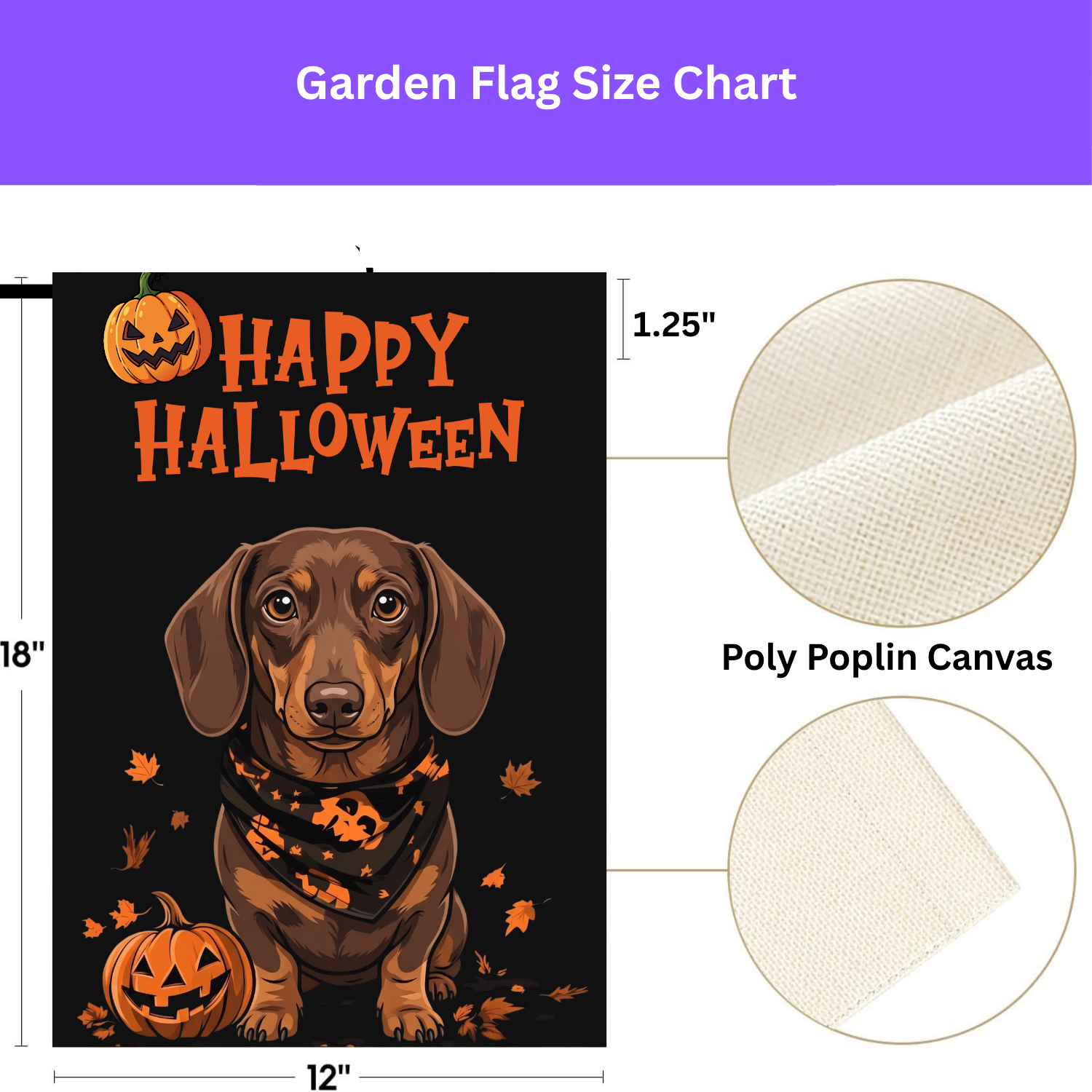 Little Pumpkin and Short Hair Dachshund Happy Halloween Garden Flag