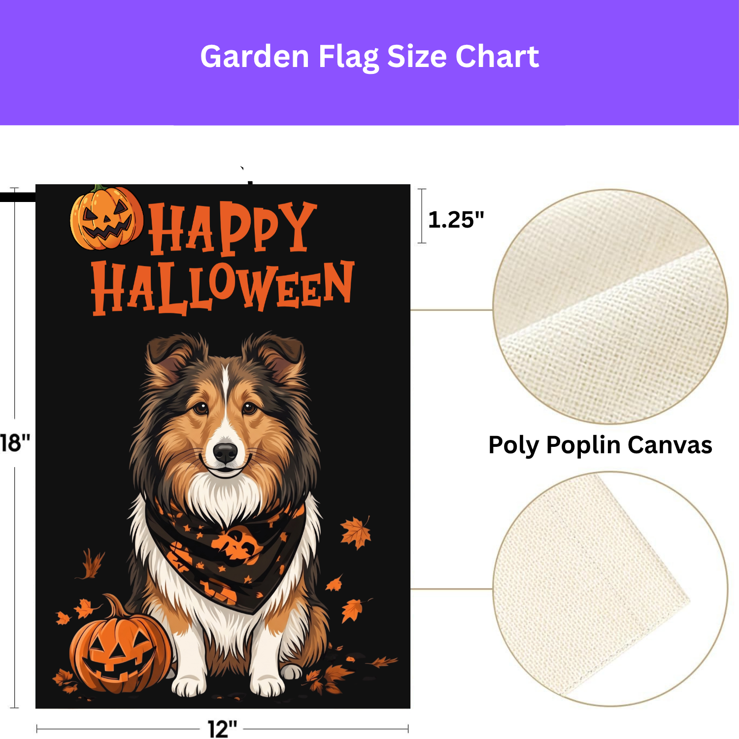 Little Pumpkin and Sheltie Happy Halloween Garden Flag