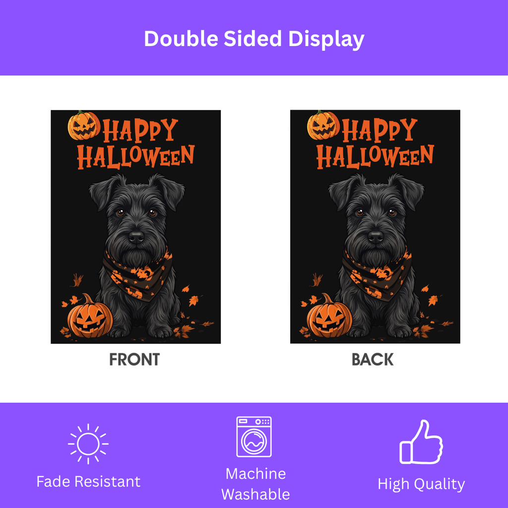 Little Pumpkin and Scottish Terrier Happy Halloween Garden Flag