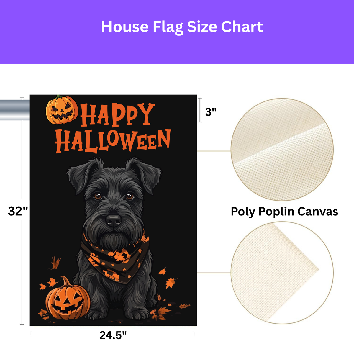 Little Pumpkin and Scottish Terrier Happy Halloween Garden Flag