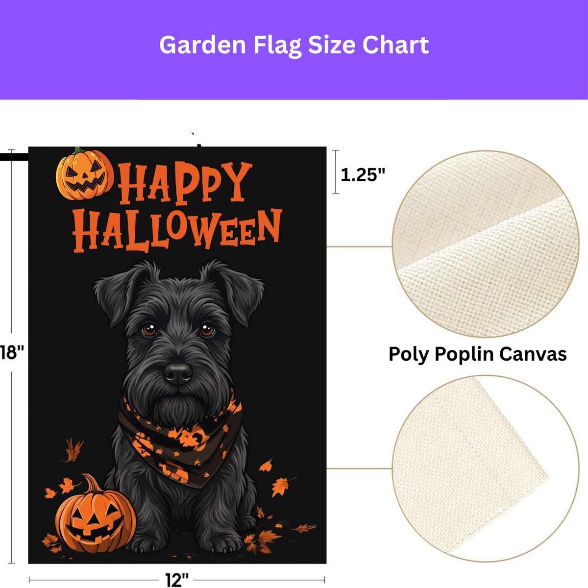 Little Pumpkin and Scottish Terrier Happy Halloween Garden Flag