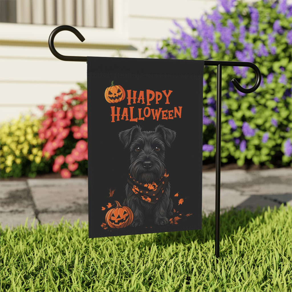 Little Pumpkin and Scottish Terrier Happy Halloween Garden Flag
