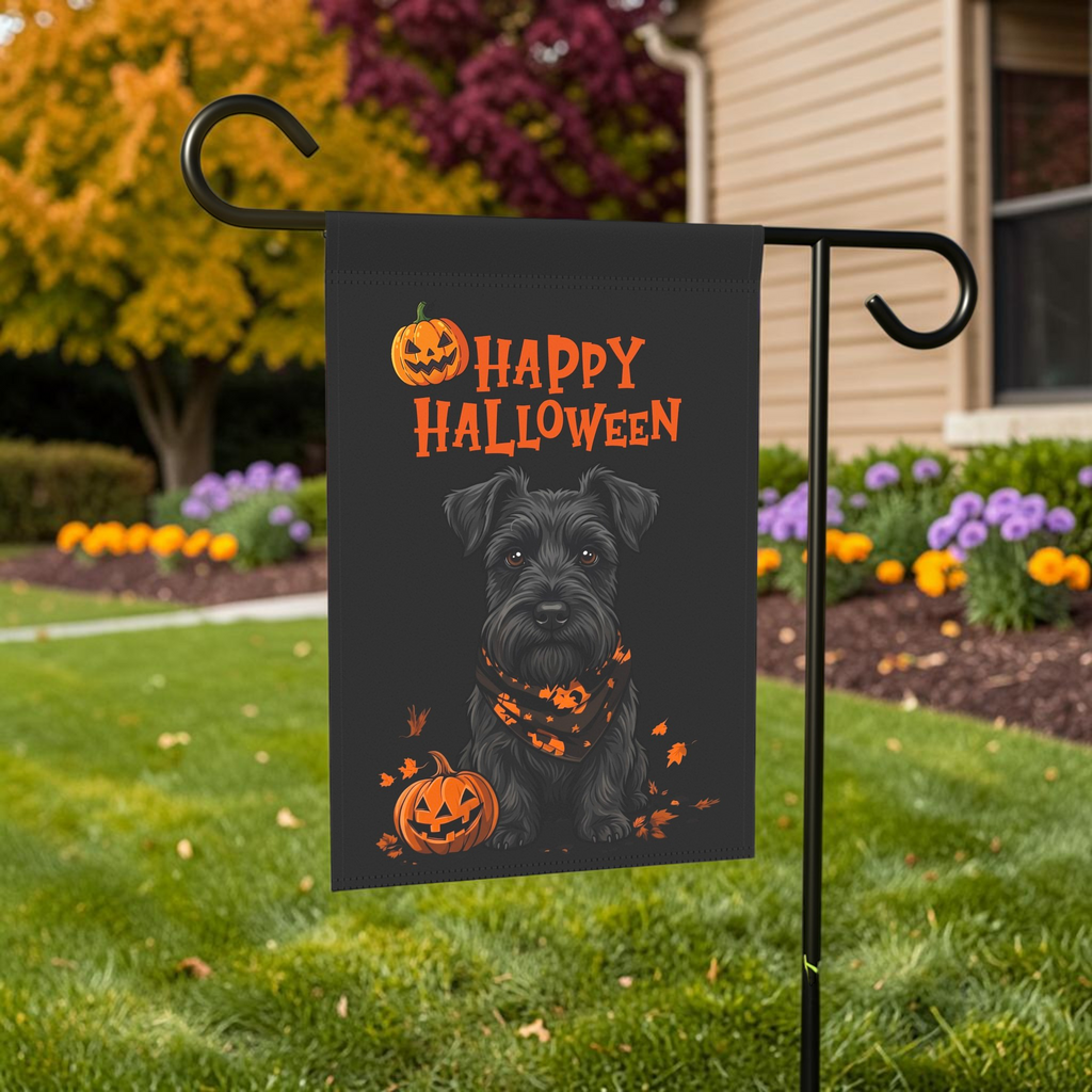 Little Pumpkin and Scottish Terrier Happy Halloween Garden Flag