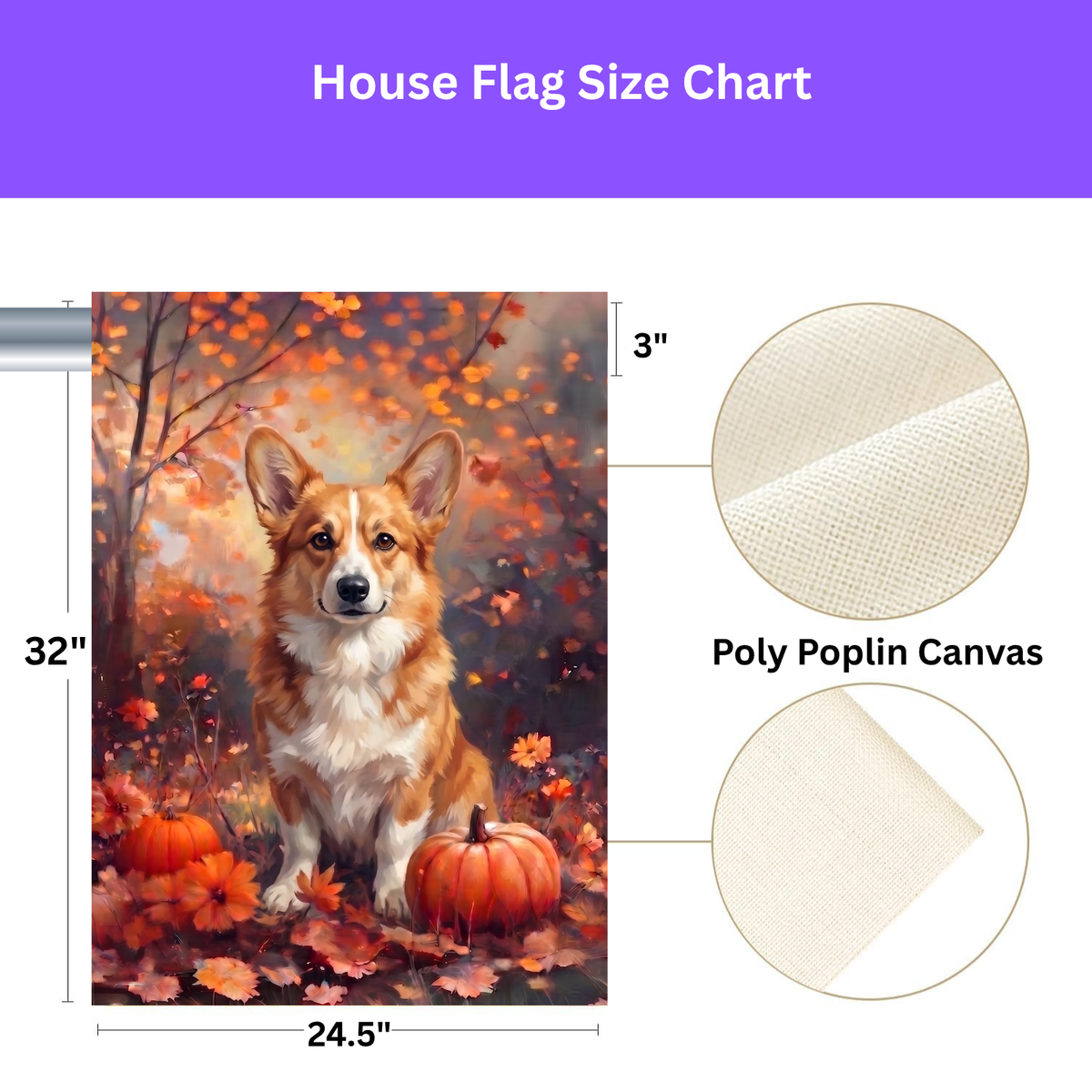 Fall Corgi With Pumpkins Autumn Garden Flag