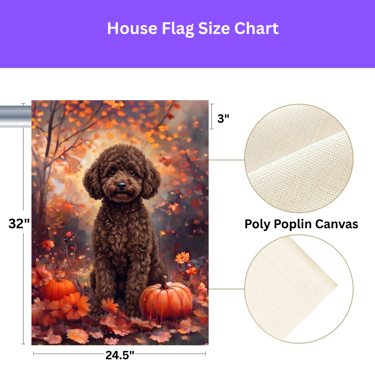 Fall Chocolate Toy Poodle Autumn Garden Flag