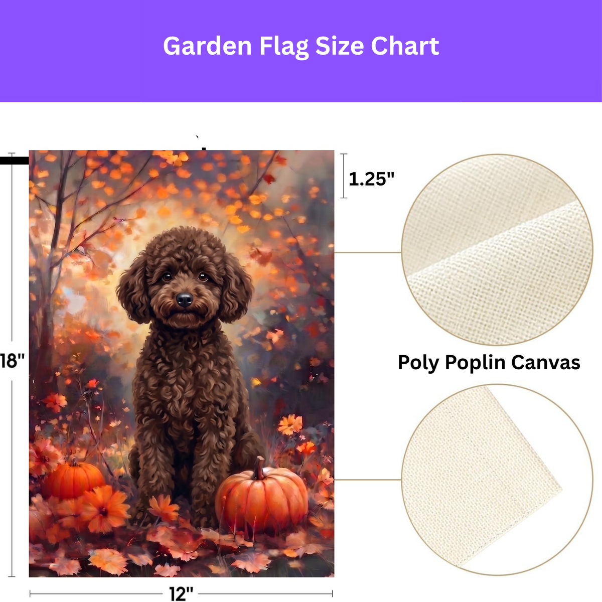 Fall Chocolate Toy Poodle Autumn Garden Flag