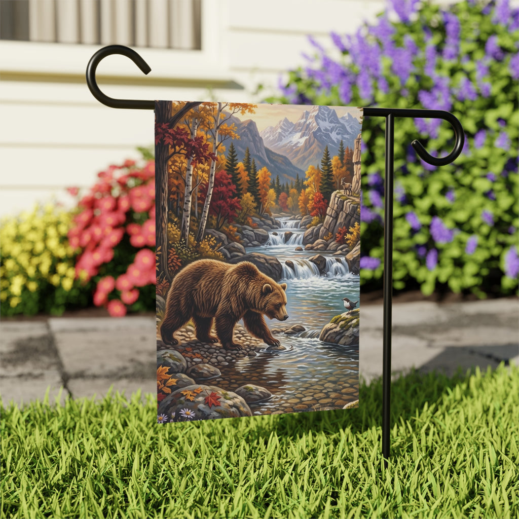 Mountain Stream Bear Garden Flag