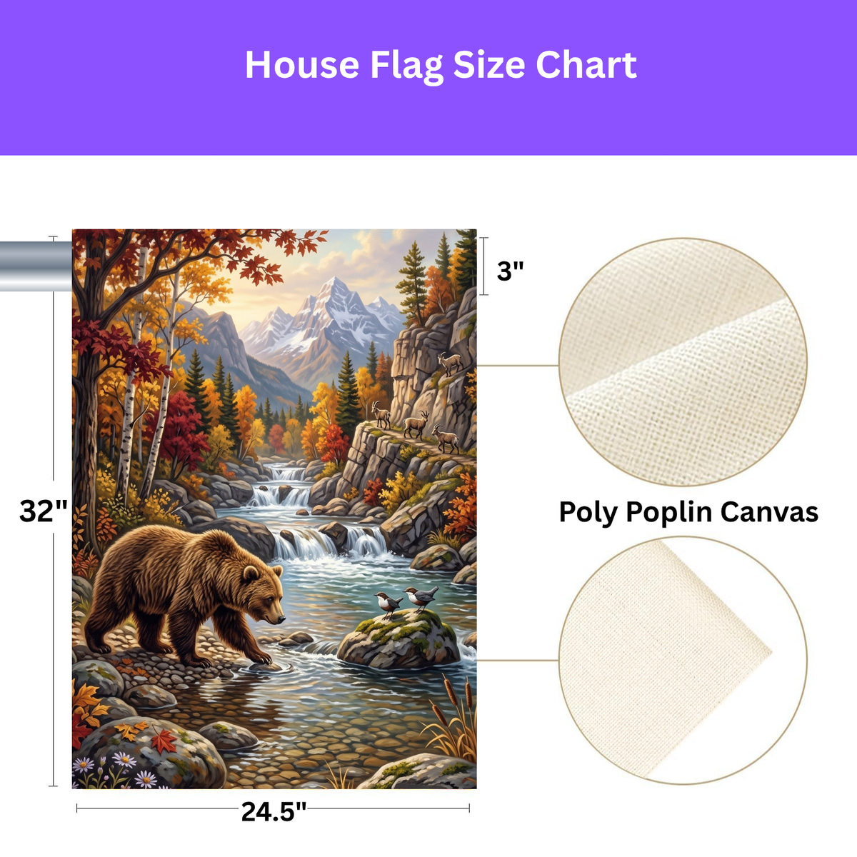 Mountain Stream Bear Garden Flag