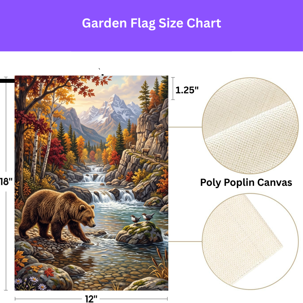 Mountain Stream Bear Garden Flag