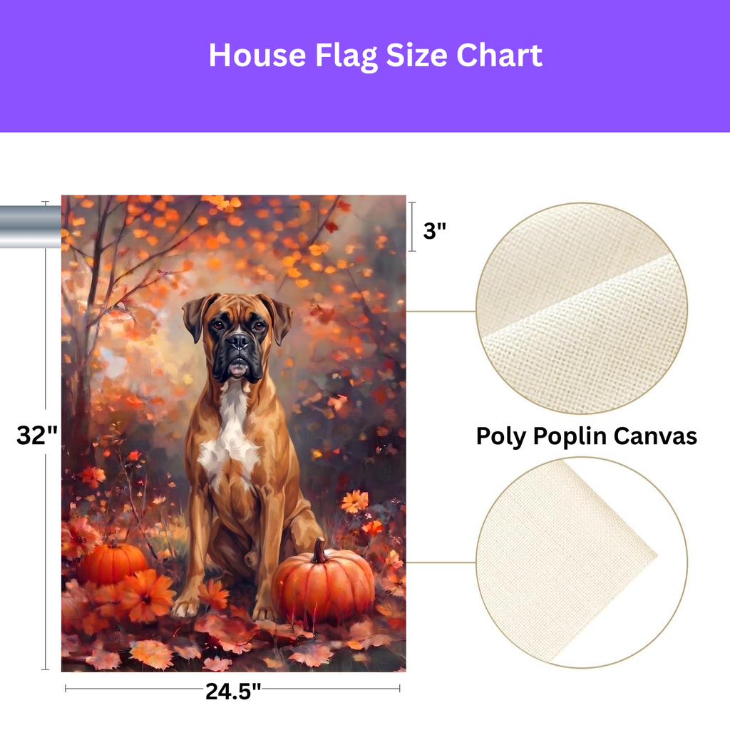 Fall Boxer With Pumpkins Autumn Garden Flag