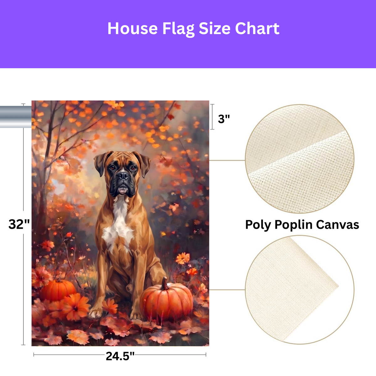 Fall Boxer With Pumpkins Autumn Garden Flag
