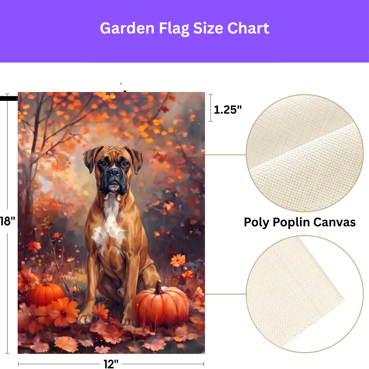 Fall Boxer With Pumpkins Autumn Garden Flag