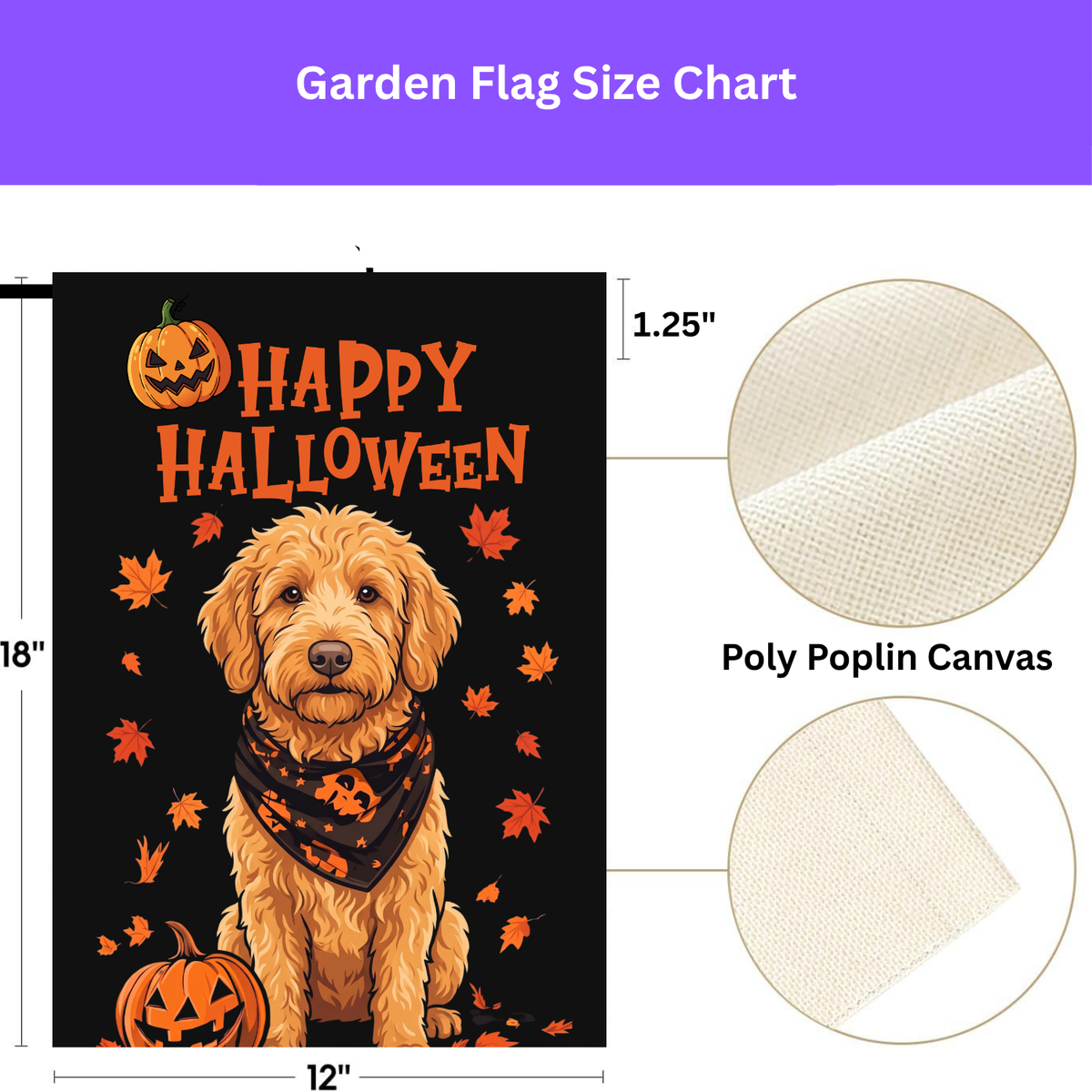 Double-sided display of the Little Pumpkin And Golden Noodle showing the identical design on front and back