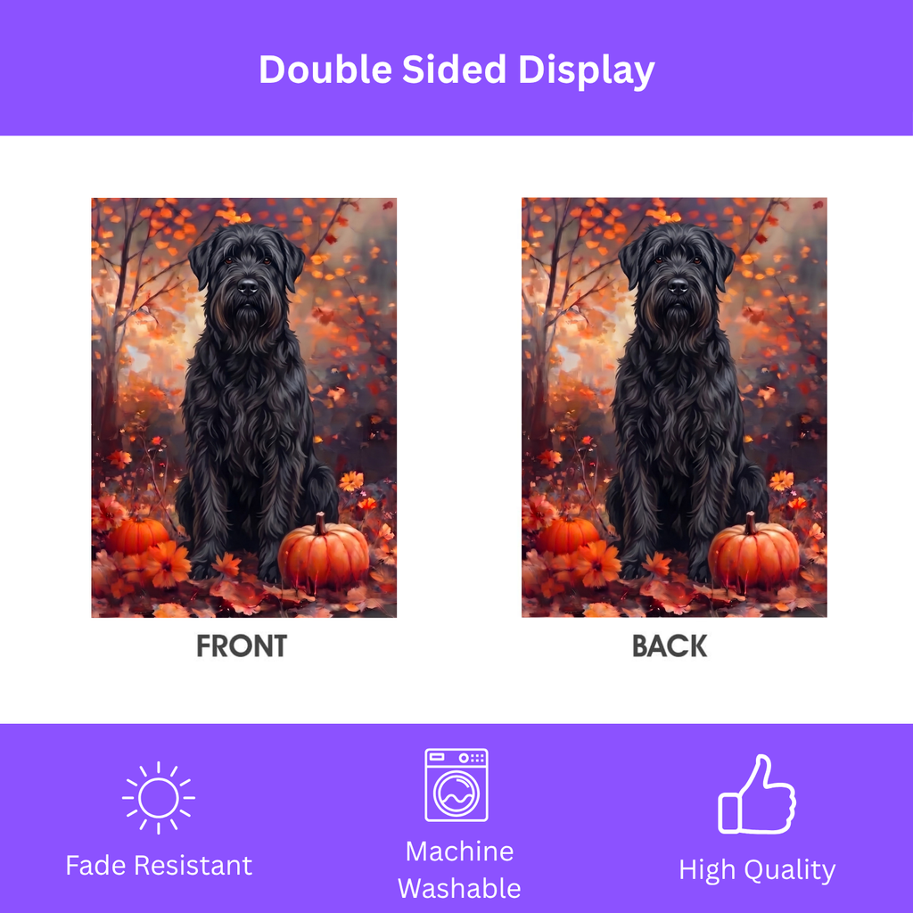 Fall Black Russian Terrier Autumn Garden Flag Double Sided 12x18 24x32 Outdoor