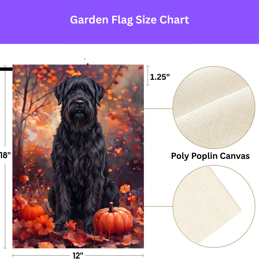 Fall Black Russian Terrier Autumn Garden Flag Double Sided 12x18 24x32 Outdoor