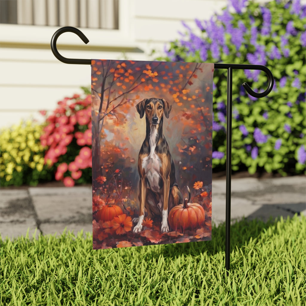 Fall Azawakh With Pumpkins Autumn Garden Flag