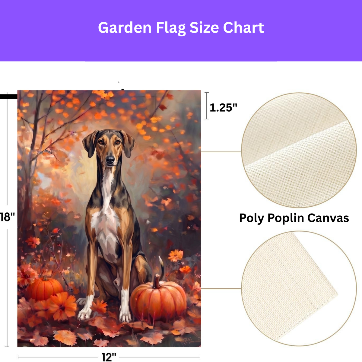 Fall Azawakh With Pumpkins Autumn Garden Flag