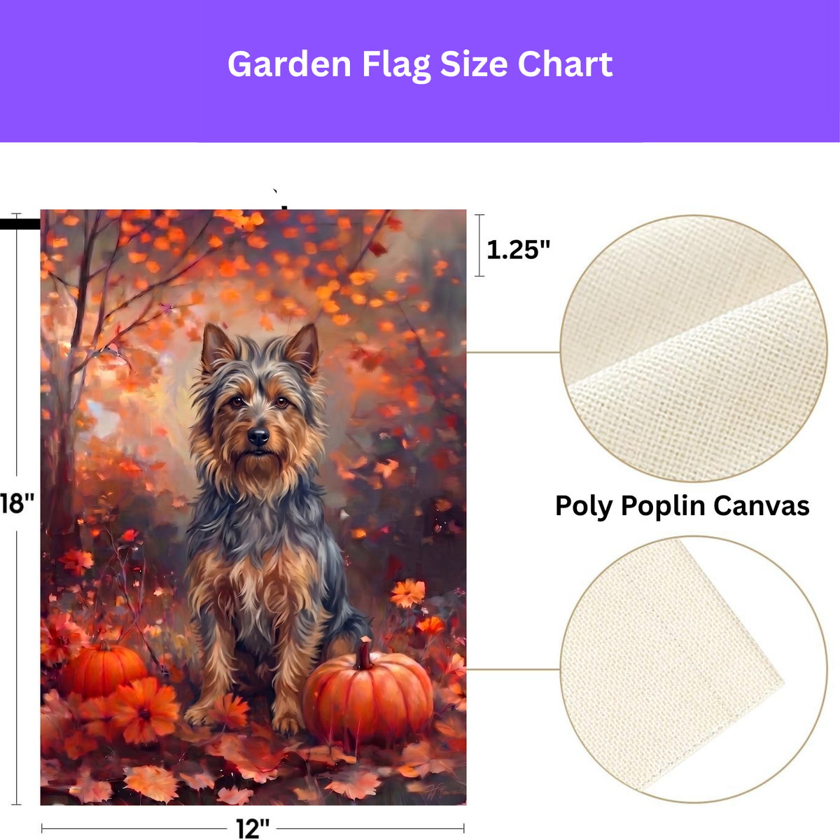 Fall Australian Terrier With Pumpkins Garden Flag