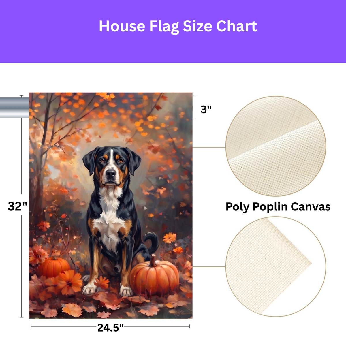 Fall Appenzeller Sennenhund With Pumpkins Autumn Garden Flag