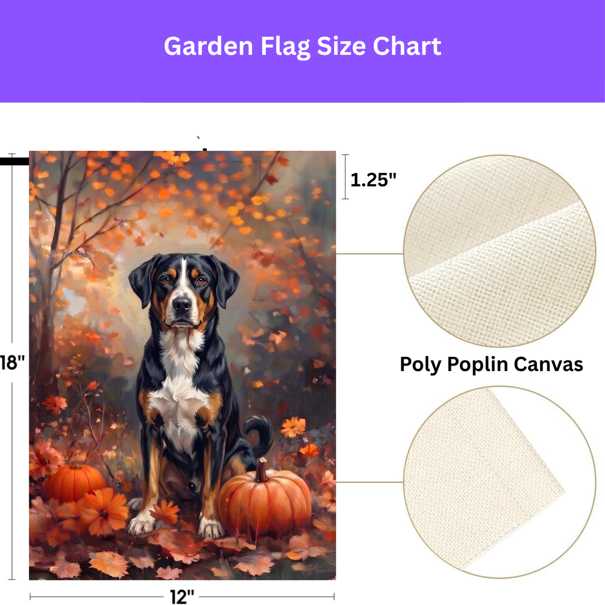 Fall Appenzeller Sennenhund With Pumpkins Autumn Garden Flag