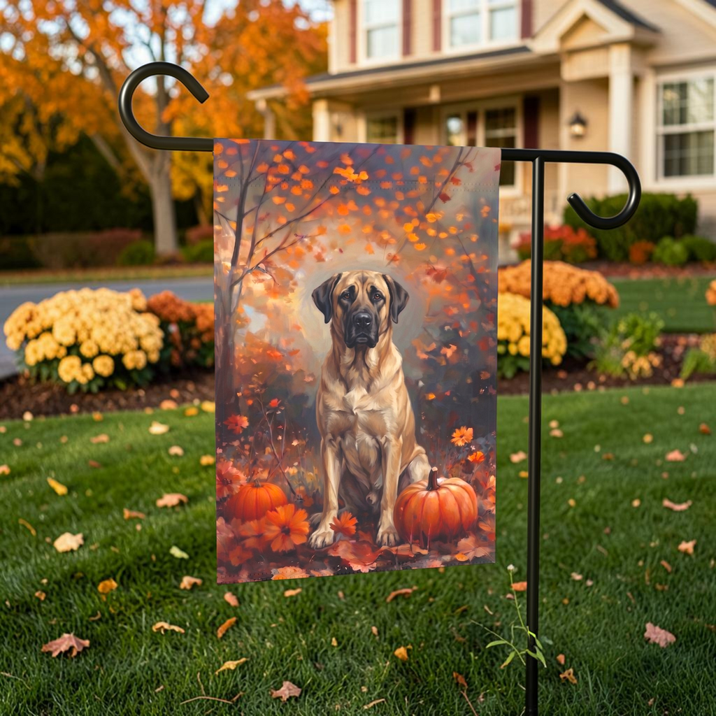Fall Anatolian Shepherd Dog With Pumpkins Autumn Garden Flag