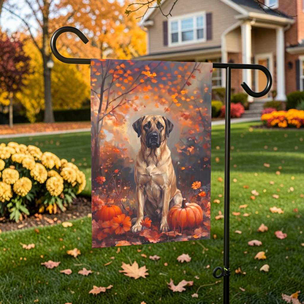 Fall Anatolian Shepherd Dog With Pumpkins Autumn Garden Flag