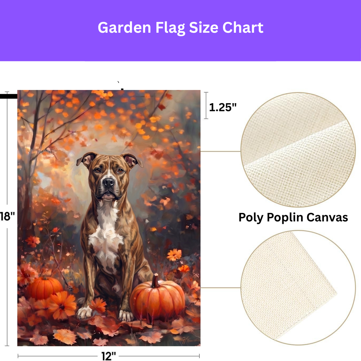 Fall American Staffordshire Terrier Autumn Garden Flag